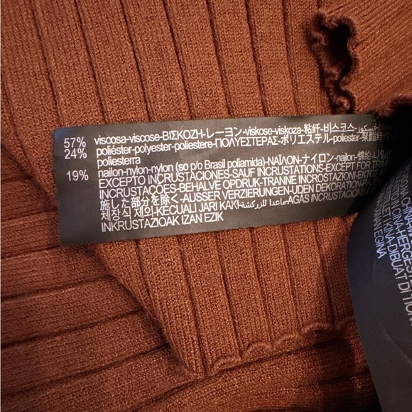 Zara Brown Knit Button-Back Top - Picture 7 of 7